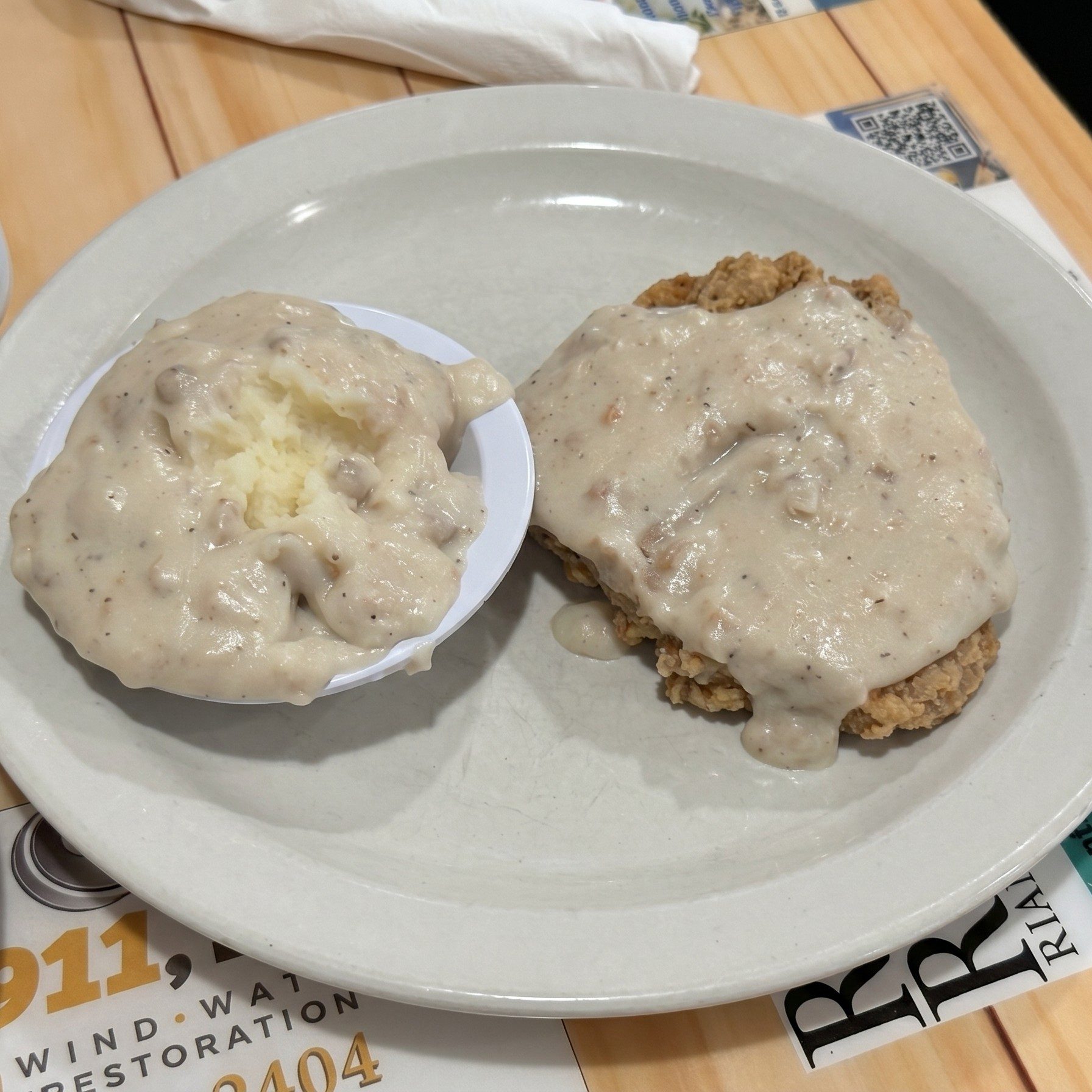 Country Fried Steak with Gravy.
